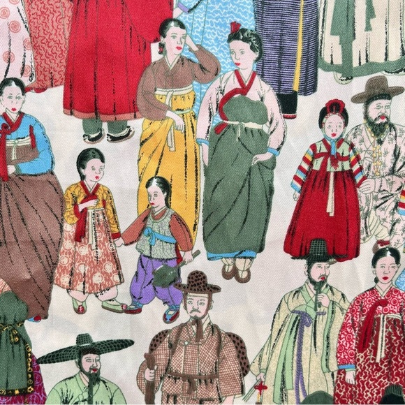 Natori Dynasty Print Satin Gown Caftan Red Trim Medium Hem Slits EUC - Picture 3 of 9